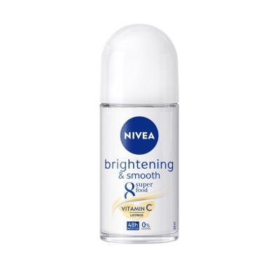 Nivea นีเวีย โรลออน ไบรท์เทนนิ่ง แอนด์ สมูท 8 ซูเปอร์ ฟู้ด 50 มล. โรลออน ระงับกลิ่นกาย