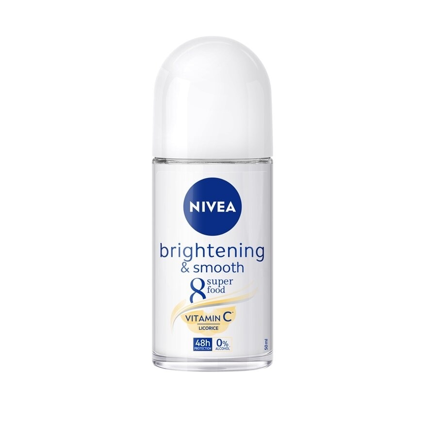 Nivea Roll On Brightening  Smooth 8 Super Food 50 Ml. โรลออน ระงับกลิ่นกาย