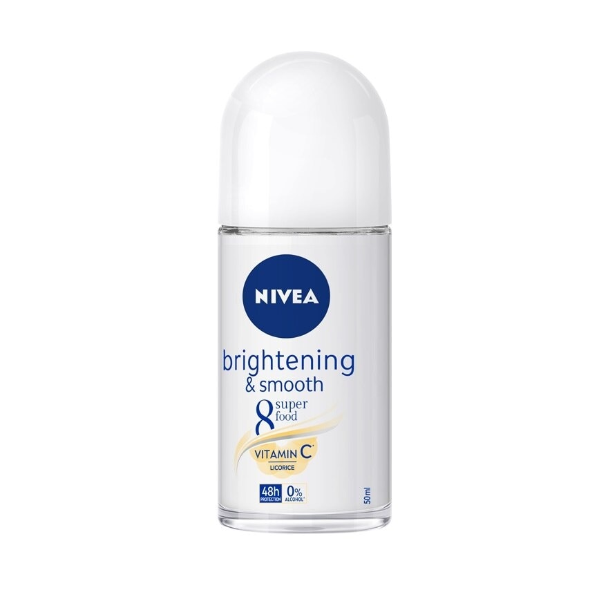 Nivea Roll On Brightening  Smooth 8 Super Food 50 Ml. โรลออน ระงับกลิ่นกาย