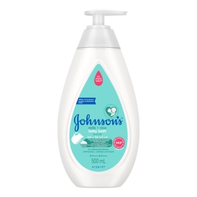 Johnson Johnson's Baby Bath Milk + Rice 500 Ml. ครีมอาบน้ำนม ผิวนุ่มชุ่มชื่น