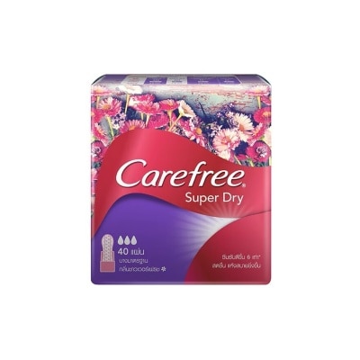 Carefree แคร์ฟรี ซุปเปอร์ ดราย รุ่นมีน้ำหอม 40 แผ่น แผ่นอนามัย