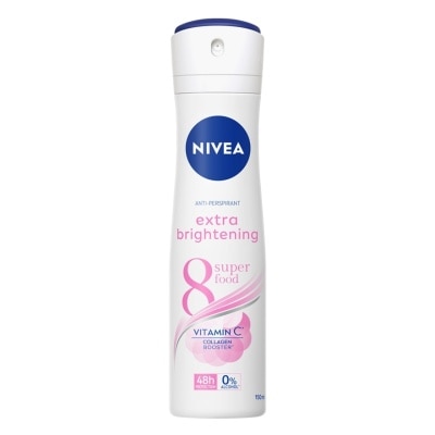 Nivea นีเวีย สเปรย์ เอ็กซ์ตร้า ไบรท์เทนนิ่ง 8 ซูเปอร์ ฟู้ด 150 มล. สเปรย์ ระงับกลิ่นกาย