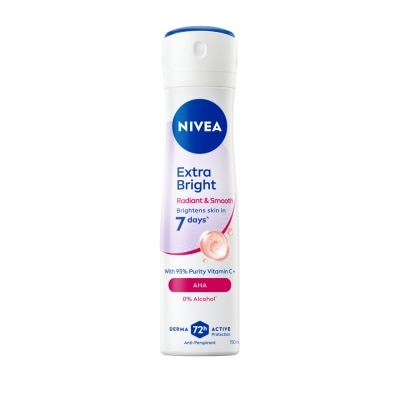 Nivea - นีเวีย สเปรย์ เอ็กซ์ตร้า ไบรท์ เรเดียนท์ แอนด์ สมูท 150 มล. ลดเหงื่อ ระงับกลิ่นกาย image