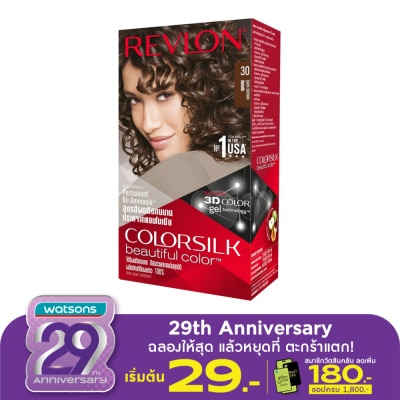 Revlon เรฟลอน คัลเลอร์ซิลค์ แฮร์คัลเลอร์ No.30น้ำตาลเข้ม
