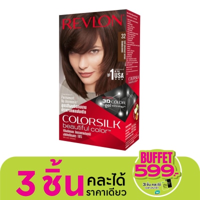 Revlon เรฟลอน คัลเลอร์ซิลค์ แฮร์คัลเลอร์ No.32 น้ำตาลมาฮอกกานี