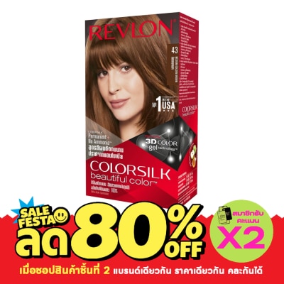 Revlon เรฟลอน คัลเลอร์ซิลค์ แฮร์คัลเลอร์ No.43 น้ำตาลทองกลาง image