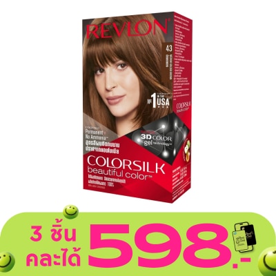 Revlon - เรฟลอน คัลเลอร์ซิลค์ แฮร์คัลเลอร์ No.43 น้ำตาลทองกลาง