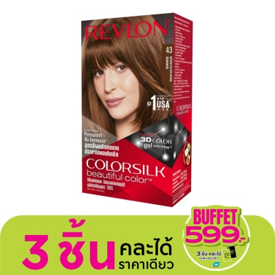 Revlon เรฟลอน คัลเลอร์ซิลค์ แฮร์คัลเลอร์ No.43 น้ำตาลทองกลาง