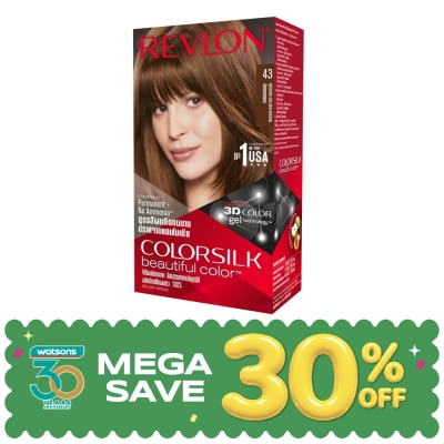 Revlon - เรฟลอน คัลเลอร์ซิลค์ แฮร์คัลเลอร์ No.43 น้ำตาลทองกลาง image