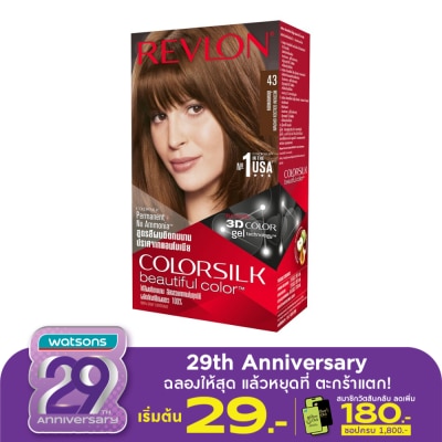 Revlon เรฟลอน คัลเลอร์ซิลค์ แฮร์คัลเลอร์ No.43 น้ำตาลทองกลาง