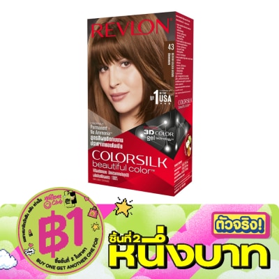Revlon - เรฟลอน คัลเลอร์ซิลค์ แฮร์คัลเลอร์ No.43 น้ำตาลทองกลาง image