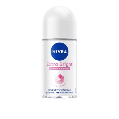 Nivea นีเวีย โรลออน เอ็กซ์ตร้า ไบรท์ เรเดียนท์ แอนด์ สมูท 50 มล. ลดเหงื่อ ระงับกลิ่นกาย