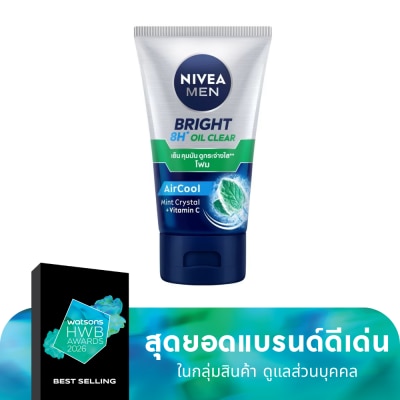 Nivea Nivea Men Bright Oil Clear Face Foam 100 G. โฟมล้างหน้า ผิวมัน รูขุมขนกว้าง