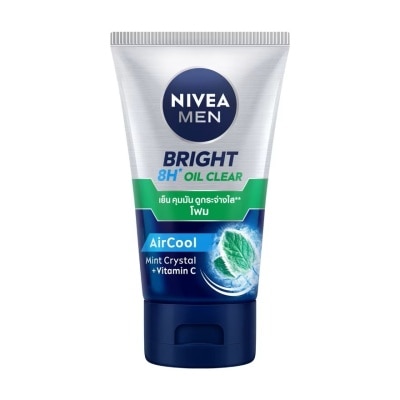 Nivea นีเวีย เมน ไบรท์ ออยล์ เคลียร์ เฟช โฟม 100 กรัม โฟมล้างหน้า ผิวมัน รูขุมขนกว้าง