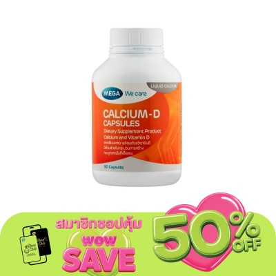 Mega - Mega we care calcium-d 90 Capsules