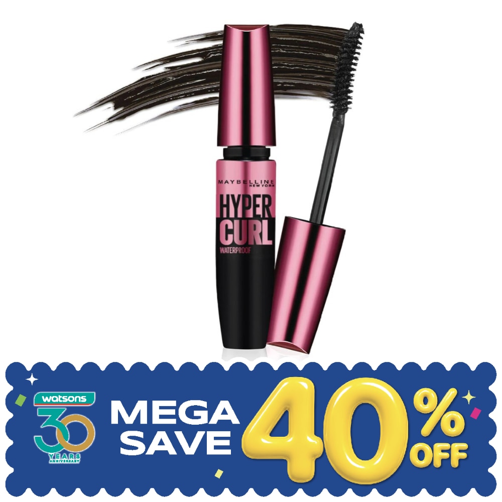 Maybelline เมย์เบลลีน ไฮเปอร์เคิร์ล วอเตอร์พรูฟ มาสคาร่า 9.2 มล. สีน้ำตาล image