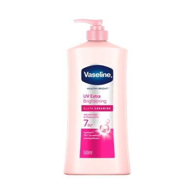 Vaseline วาสลีน เฮลธี้ ไบรท์ ยูวี เอ็กซ์ตร้า ไบรท์เทนนิ่ง กลูต้า เซราไมด์ 500 มล.