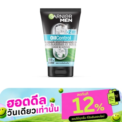 Garnier Men การ์นิเย่ เมน สครับ ออยคอนโทรล แอนตี้ แบล็คเฮด ไอซี่ 100 มล. image