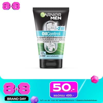 Garnier Men - การ์นิเย่ เมน สครับ ออยคอนโทรล แอนตี้-แบล็คเฮด ไอซี่ 100 มล. image