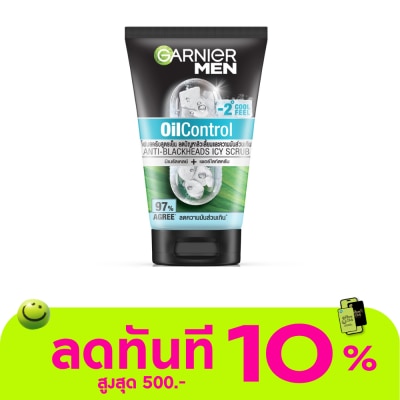 Garnier Men การ์นิเย่ เมน สครับ ออยคอนโทรล แอนตี้ แบล็คเฮด ไอซี่ 100 มล. image