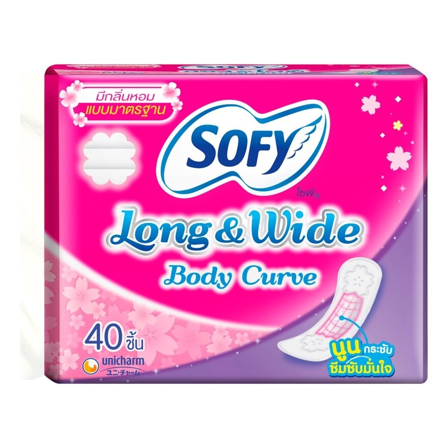 Sofy Pantiliner Regular Long  Wide Body Curve Scented 40 Pcs.