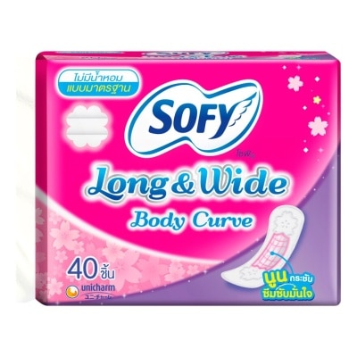 Sofy Sofy Pantiliner Regular Long  Wide Body Curve Unscented 40 Pcs.