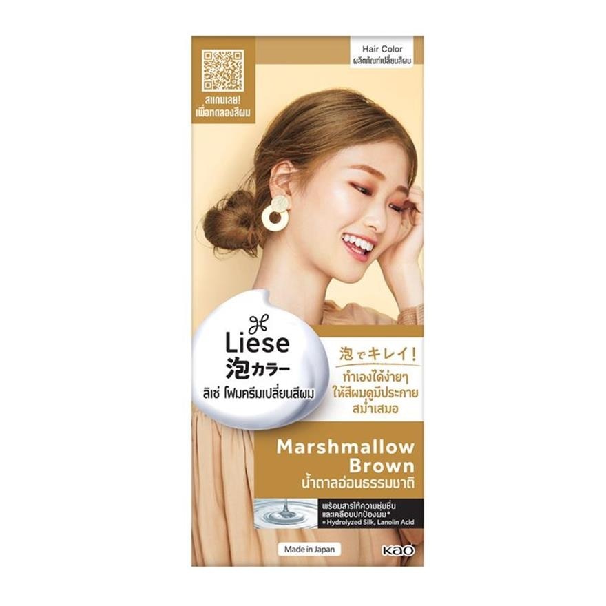 Liese ลิเซ่ ครีมมี่ บับเบิ้ล คัลเลอร์ โฟมเปลี่ยนสีผม มาร์ชเมลโล่บราวน์สีน้ำตาลอ่อนธรรมชาติ