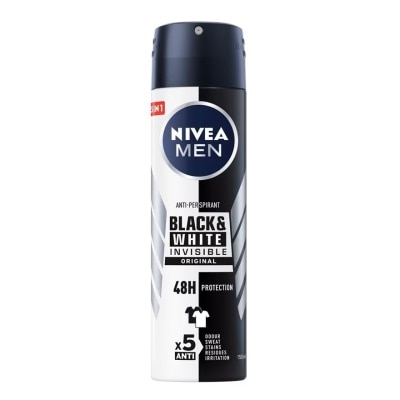 Nivea NIVEA Men Deo Spray Black  White 150 Ml. สเปรย์ ลดเหงื่อ ระงับกลิ่นกาย ผู้ชาย