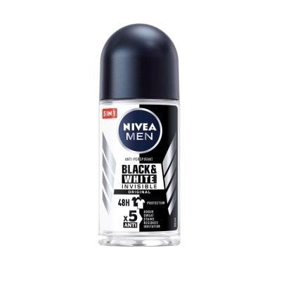 Nivea Nivea Men Roll On Black White 50 Ml. ผู้ชาย โรลออนลดเหงื่อ ระงับกลิ่นกาย