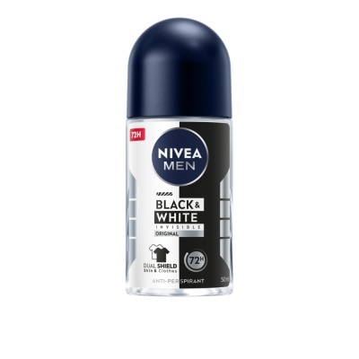 Nivea - นีเวีย เมน โรลออน แบล็ค แอนด์ ไวท์ 50 มล. ผู้ชาย โรลออนลดเหงื่อ ระงับกลิ่นกาย