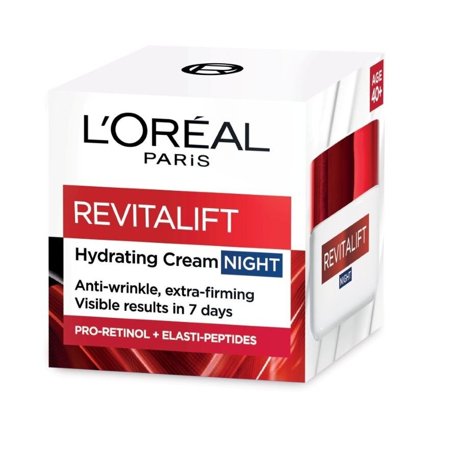 ลอรีอัล ปารีส รีไวทัลลิฟท์ ไฮเดรติ้ง ครีม ไนท์ แอนตี้-ริงเคิล+เฟิร์มมิ่ง 50 มล.