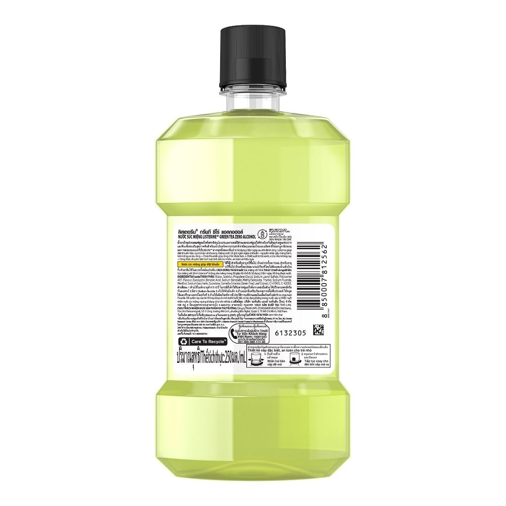 Listerine Mouthwash Green Tea Zero Alcohol 250 Ml.