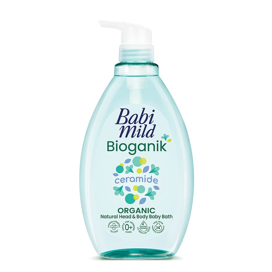 Babi Mild Baby Bath Bioganik Organic Natural Head  Body 800 Ml. อาบน้ำ สระผม เด็ก