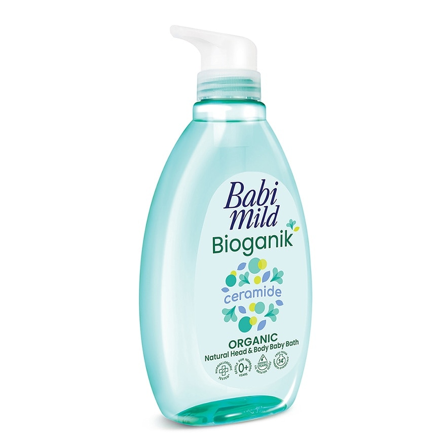 Babi Mild Baby Bath Bioganik Organic Natural Head  Body 800 Ml. อาบน้ำ สระผม เด็ก