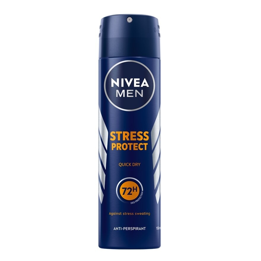 NIVEA Men Deo Spray Stress Protect 150 Ml. สเปรย์ ลดเหงื่อ ระงับกลิ่นกาย ผู้ชาย