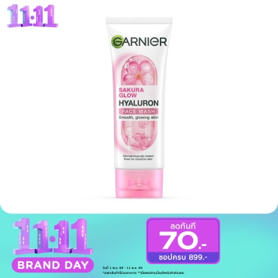 Garnier การ์นิเย่ ซากุระ โกลว์ ไฮยาลูรอน เฟส วอช 100 มล. image
