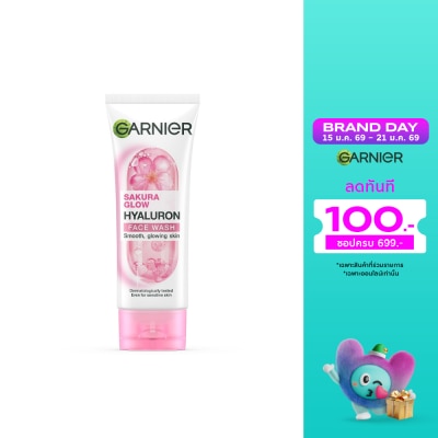 Garnier การ์นิเย่ ซากุระ โกลว์ ไฮยาลูรอน เฟส วอช 100 มล.
