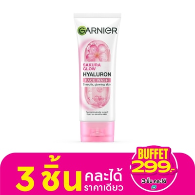 Garnier Garnier Sakura Glow Hyaluron Face Wash 100 Ml.