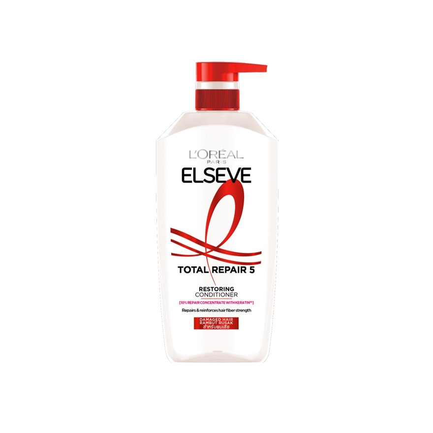 Elseve ลอรีอัล ปารีส เอลแซฟ คอนดิชันเนอร์ โททอล รีแพร์ 5 รีแพร์ริ่ง 375 มล. ฟื้นฟูผมแห้งเสีย