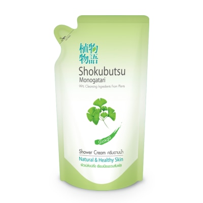 Shokubutsu Shokubutsu Monogatari Shower Cream Ginkgo Natural Healthy Skin 400 Ml. Refill