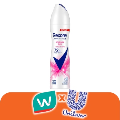 Rexona - เรโซนา สเปรย์ พาวเดอร์ ดราย ไบรท์เทนนิ่ง แอนติเพอสไปแรนท์ 135 มล. สเปรย์ระงับกลิ่นกาย