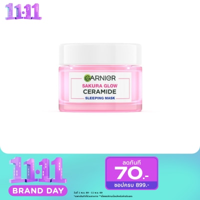 Garnier การ์นิเย่ ซากุระ โกลว์ เซราไมด์ สลีปปิ้ง มาส์ก 50 มล. image