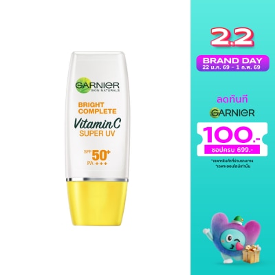 Garnier Garnier Bright Complete Vitamin C Super UV Sunscreen SPF50+ PA++++ Natural 30 Ml.
