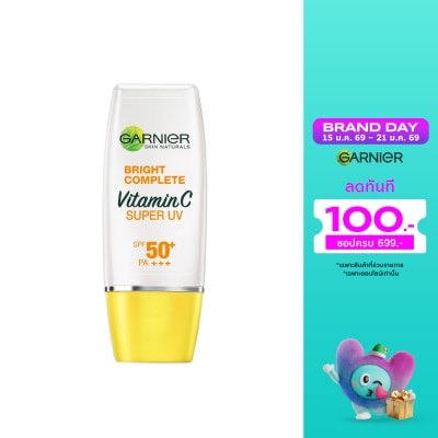 Garnier การ์นิเย่ ไบรท์ คอมพลีท วิตามิน ซี ซูเปอร์ ยูวี ซันสกรีน เอสพีเอฟ50+ พีเอ++++ เนเชอรั