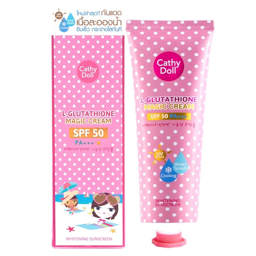 Cathy Doll Whitening Sunscreen L-glutathione Magic Cream SPF50 PA+++ 138 Ml.