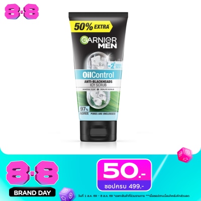 Garnier Men - การ์นิเย่ เมน สครับ ออยคอนโทรล แอนตี้-แบล็คเฮด ไอซี่ 150 มล. image
