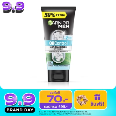 Garnier Men - การ์นิเย่ เมน สครับ ออยคอนโทรล แอนตี้-แบล็คเฮด ไอซี่ 150 มล. image