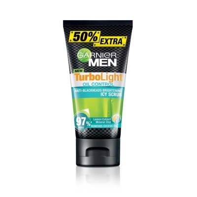 Garnier Men การ์นิเย่ เมน เทอร์โบไลท์ ออย คอนโทรล แอนตี้-แบล็คเฮด ไบรท์เทนนิ่ง ไอซี่ สครับ 150 มล