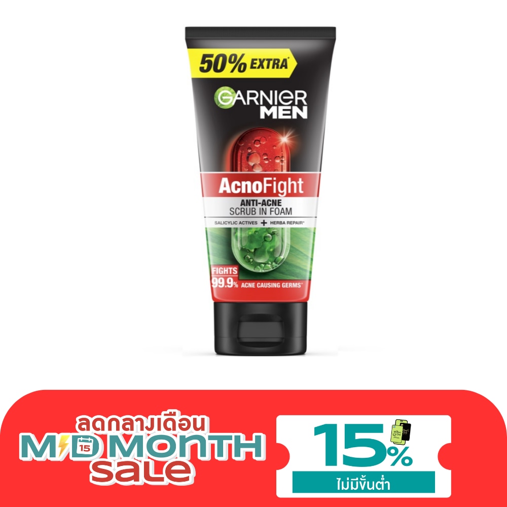 การ์นิเย่ เมน แอคโนไฟท์ แอนติ แอคเน่ สครับ อิน โฟม 150 มล. image