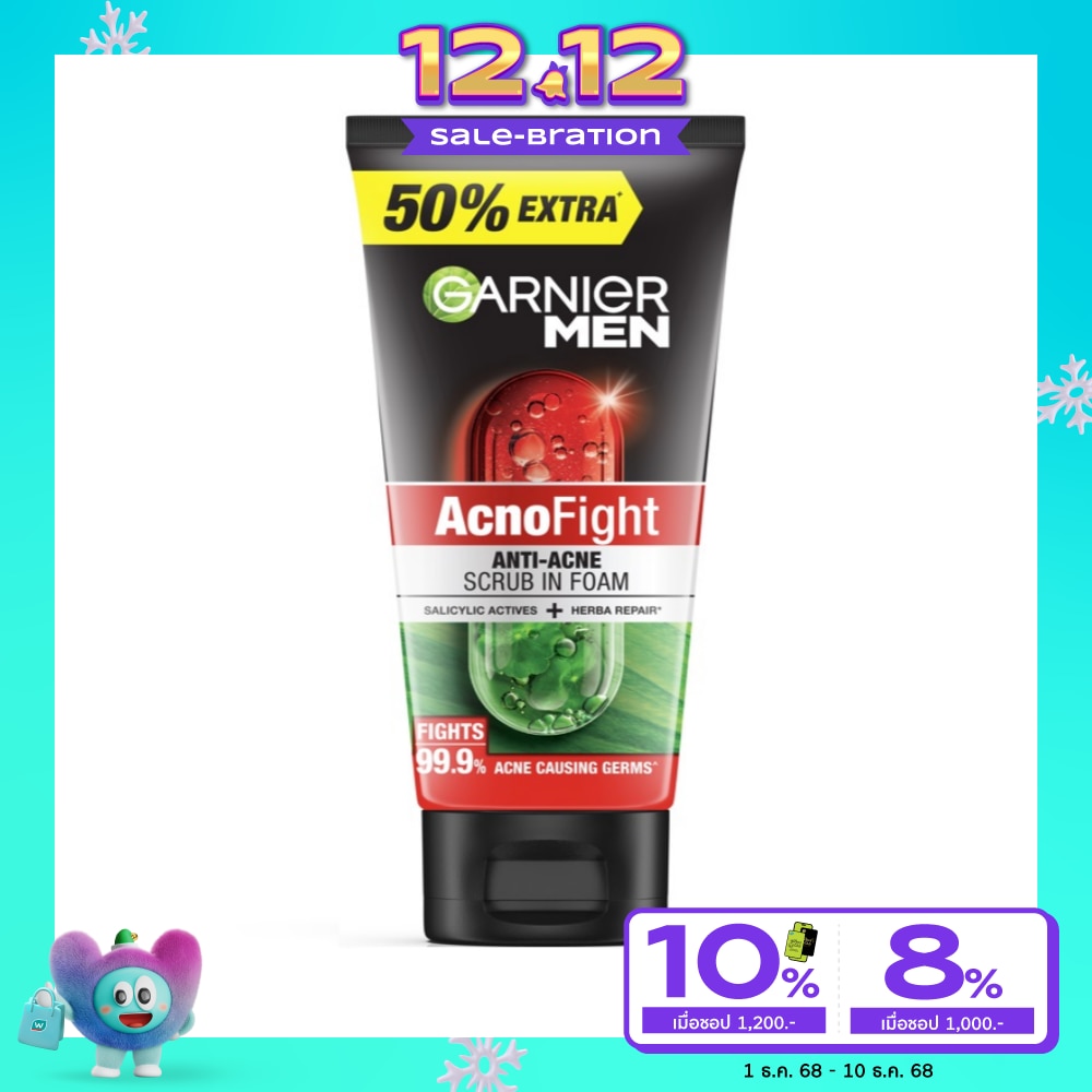 Garnier Men Acnofight Anti-Acne Scrub In Foam 150 Ml.